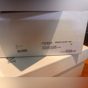 White Shoe Box with Label